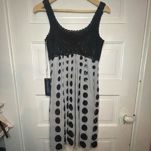 Sue Wong Nocturne Sequined Dress w/ Scoop Neck & Lace Top Size 2 - Picture 6 of 15